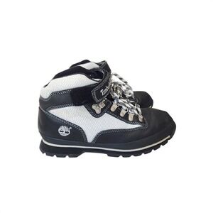Timberland Euro Hiker Black White Leather Ankle Boots Mens 8.5M